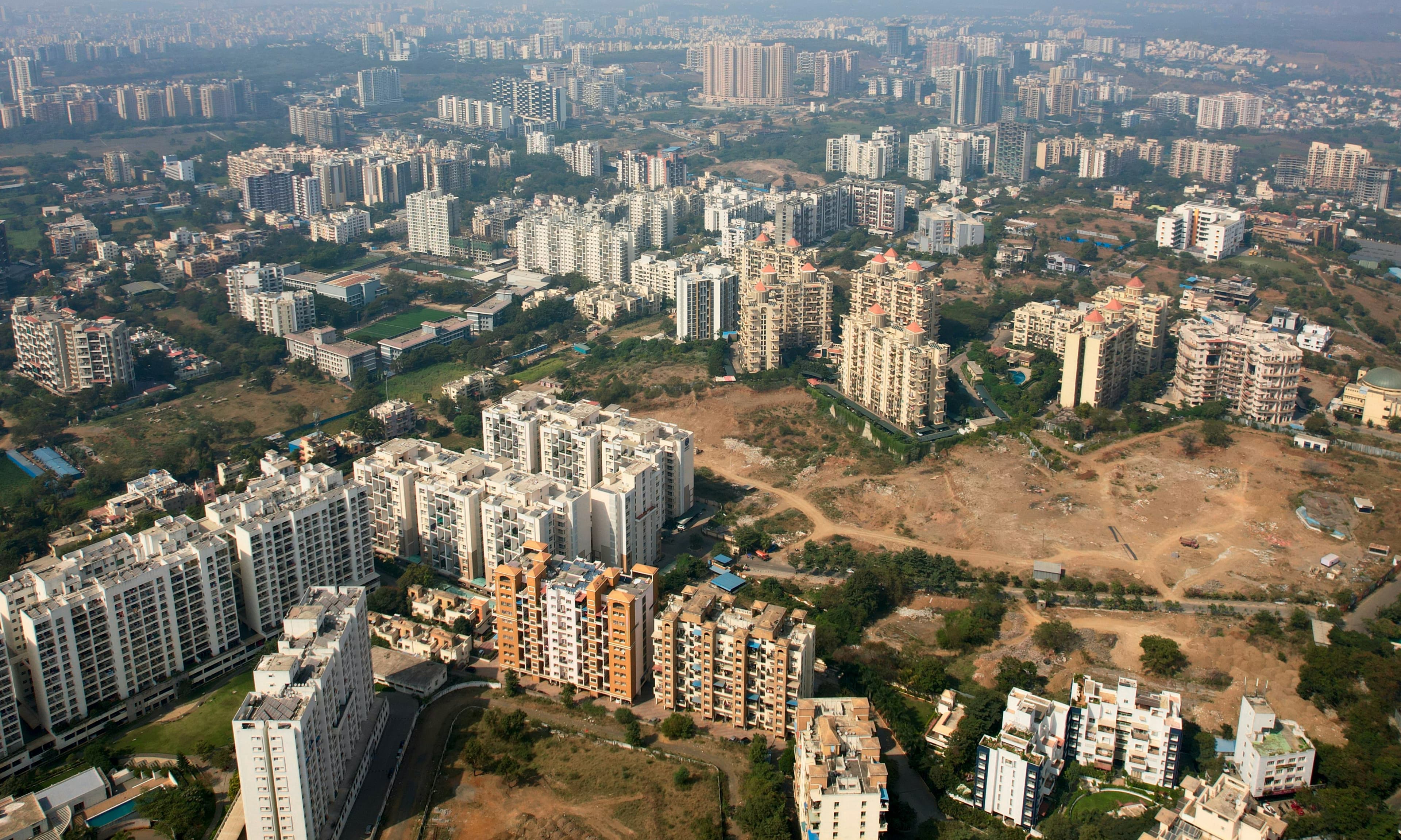 Modern buildings skyline in Noida